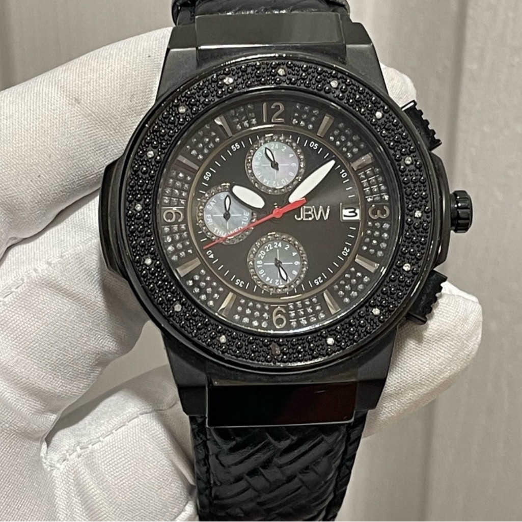 Jbw Men's Jb-6101 Saxon Stainless Steel Genuine Diamond 48mm Watch